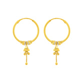 22K Gold Charming  Bali Earrings